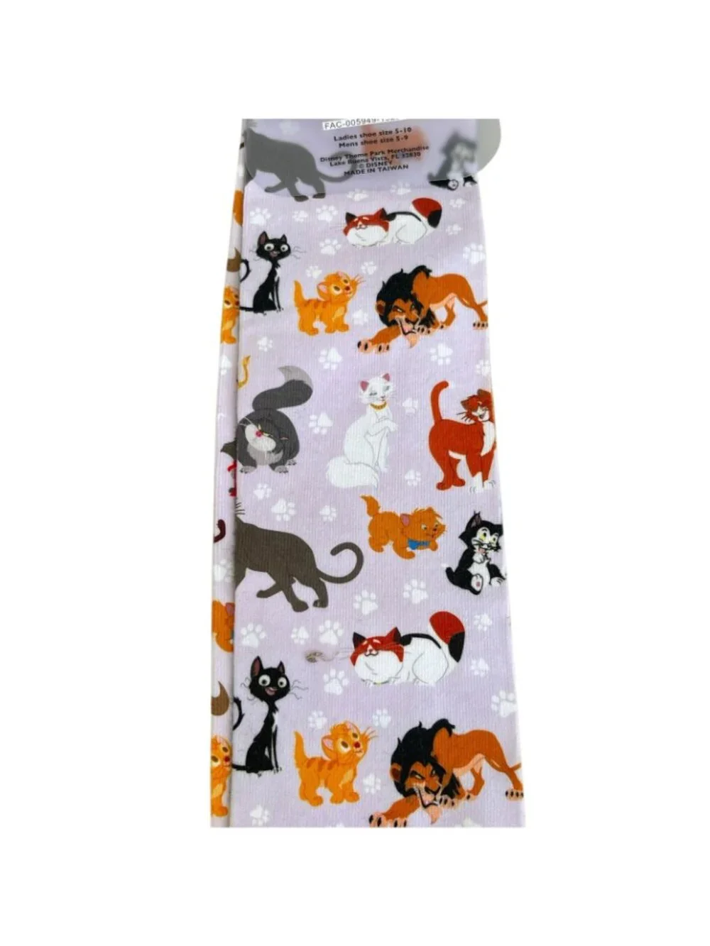 Disney Cats of Disney Aristocats Simba Cheshire Cat Scar Figaro Lucifer Socks